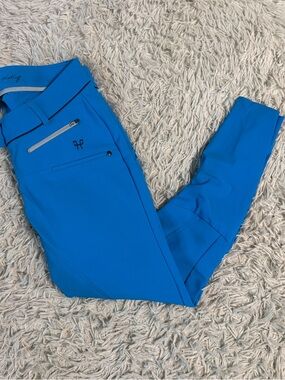 Women’s Large Blue Horse Pilot Knee Patch Horseback Riding Breeches